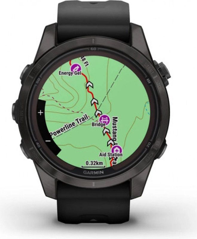 Garmin - Fenix 7S Pro Sapphire Solar - Smartwatch - Zwart/Koolstofgrijs Titanium DLC