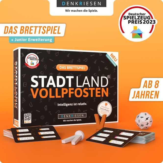 Stadt Land® Vollpfosten - Das Brettspiel + Junior Erweiterung