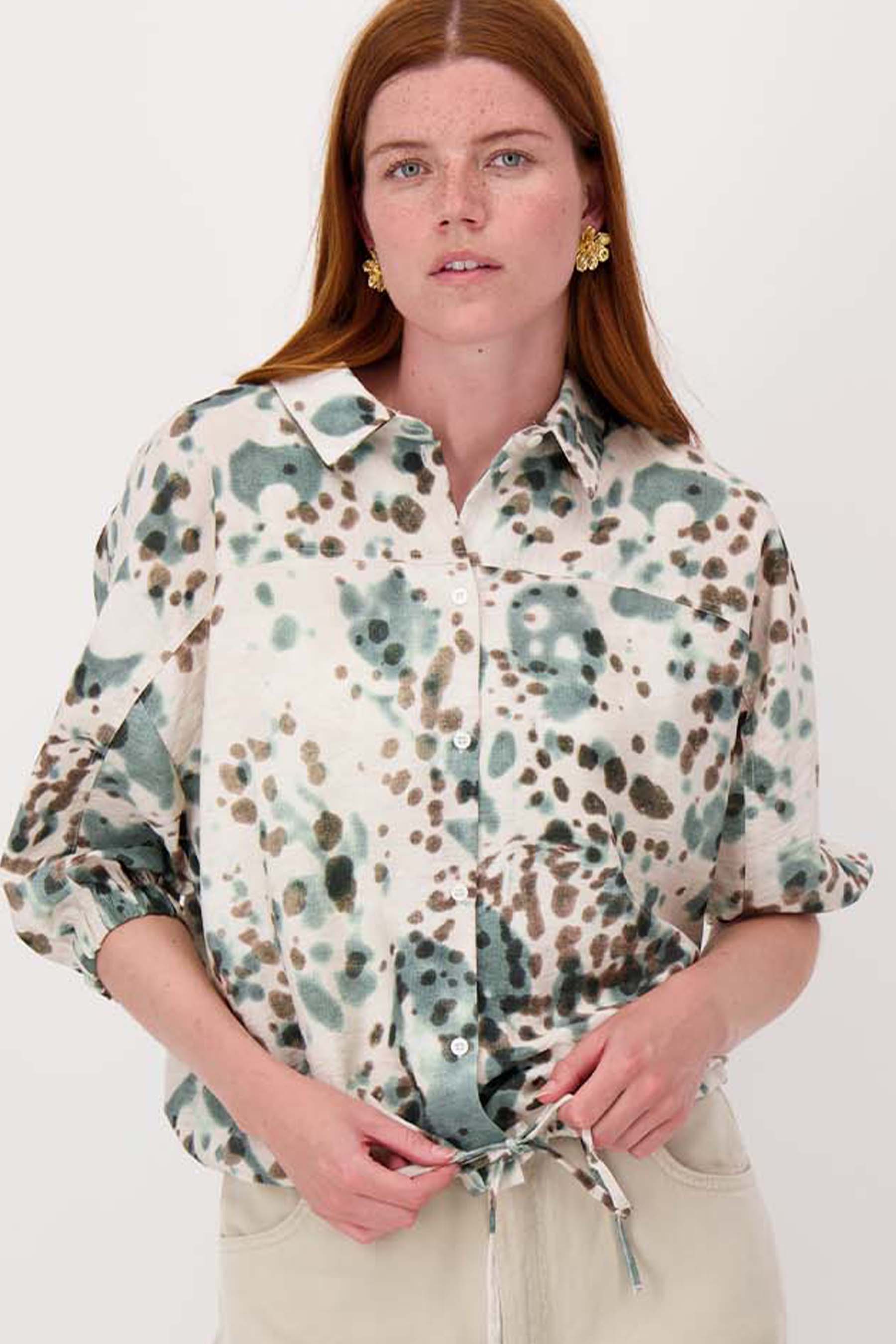 blouse met gevlekte print