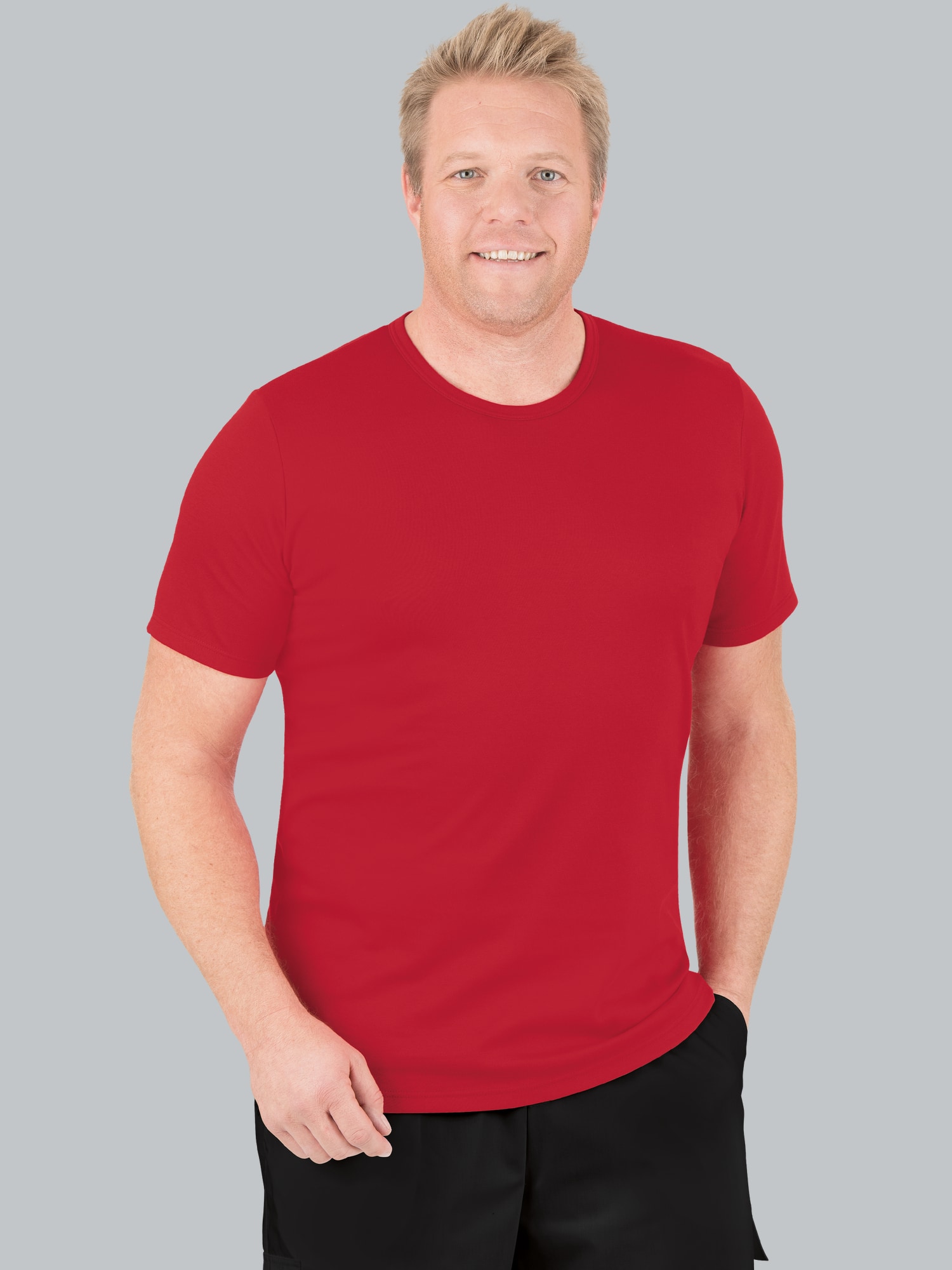 T-Shirt aus Baumwolle/Elastan Kirsch