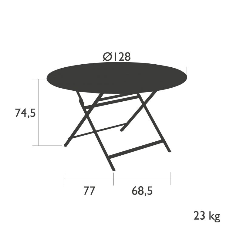 Fermob Caractère tuintafel 128 cm nutmeg