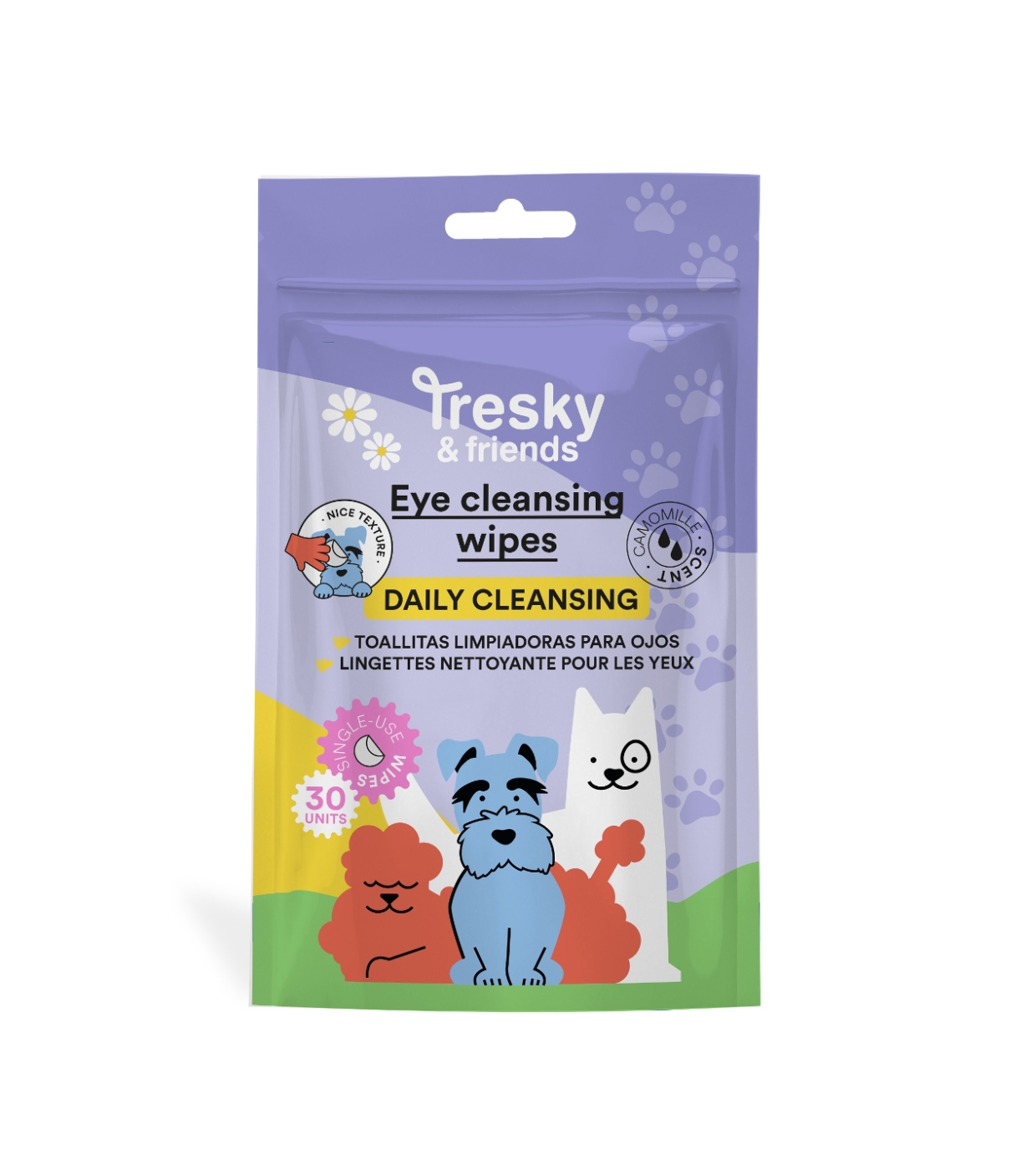 Tresky & Friends - Lenços de limpeza diária para os olhos de animais de estimação