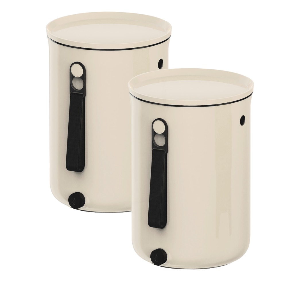 Skaza lot de 2 composteurs bokashi organko2-1kg brain-blanc-2x9.6l