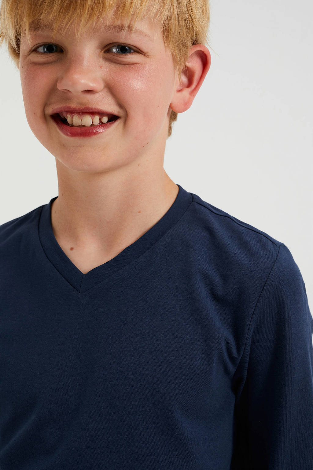 WE Fashion basic longsleeve donkerblauw
