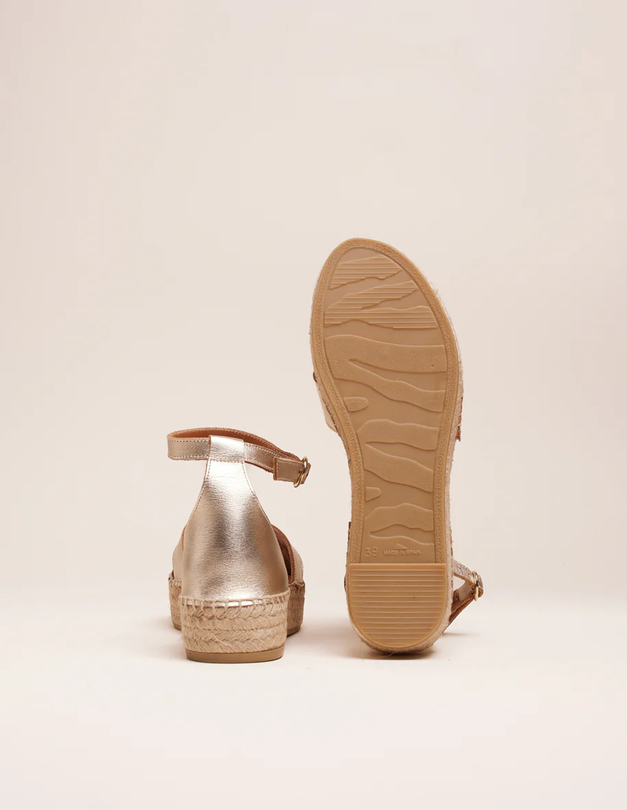 Espadrilles Catherine - Cuir grainé champagne
