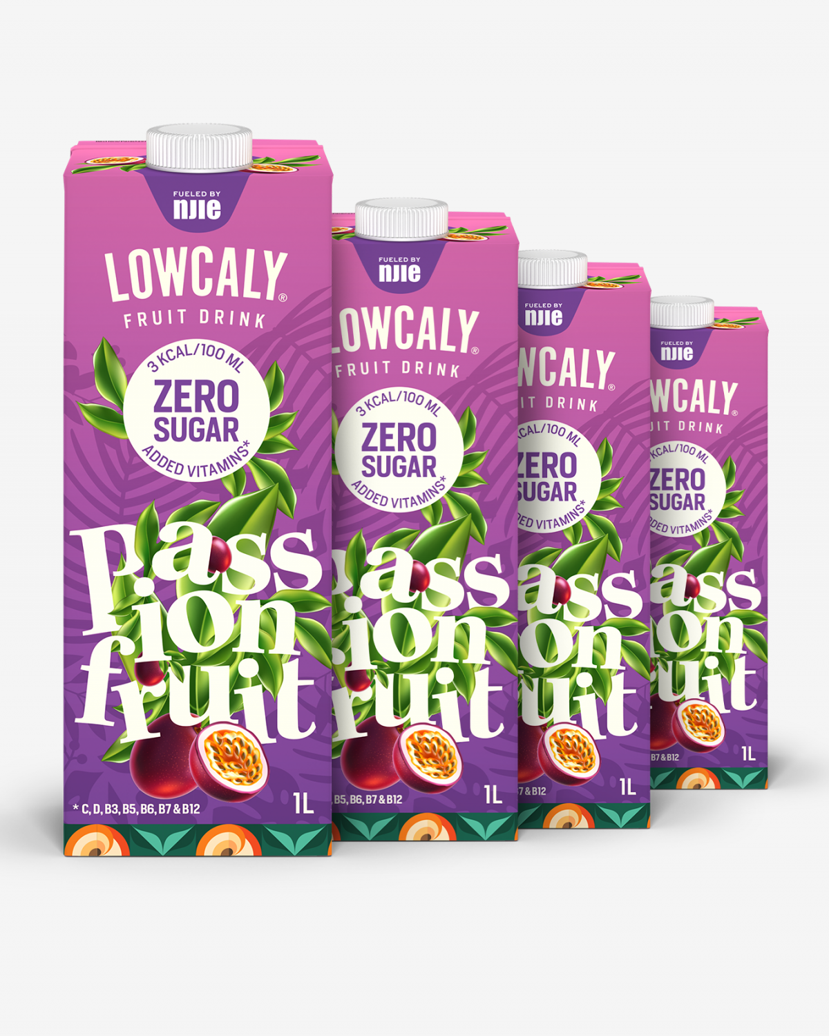 LOWCALY Fruit Drink Passionfruit 4x1L FIREPAKNING