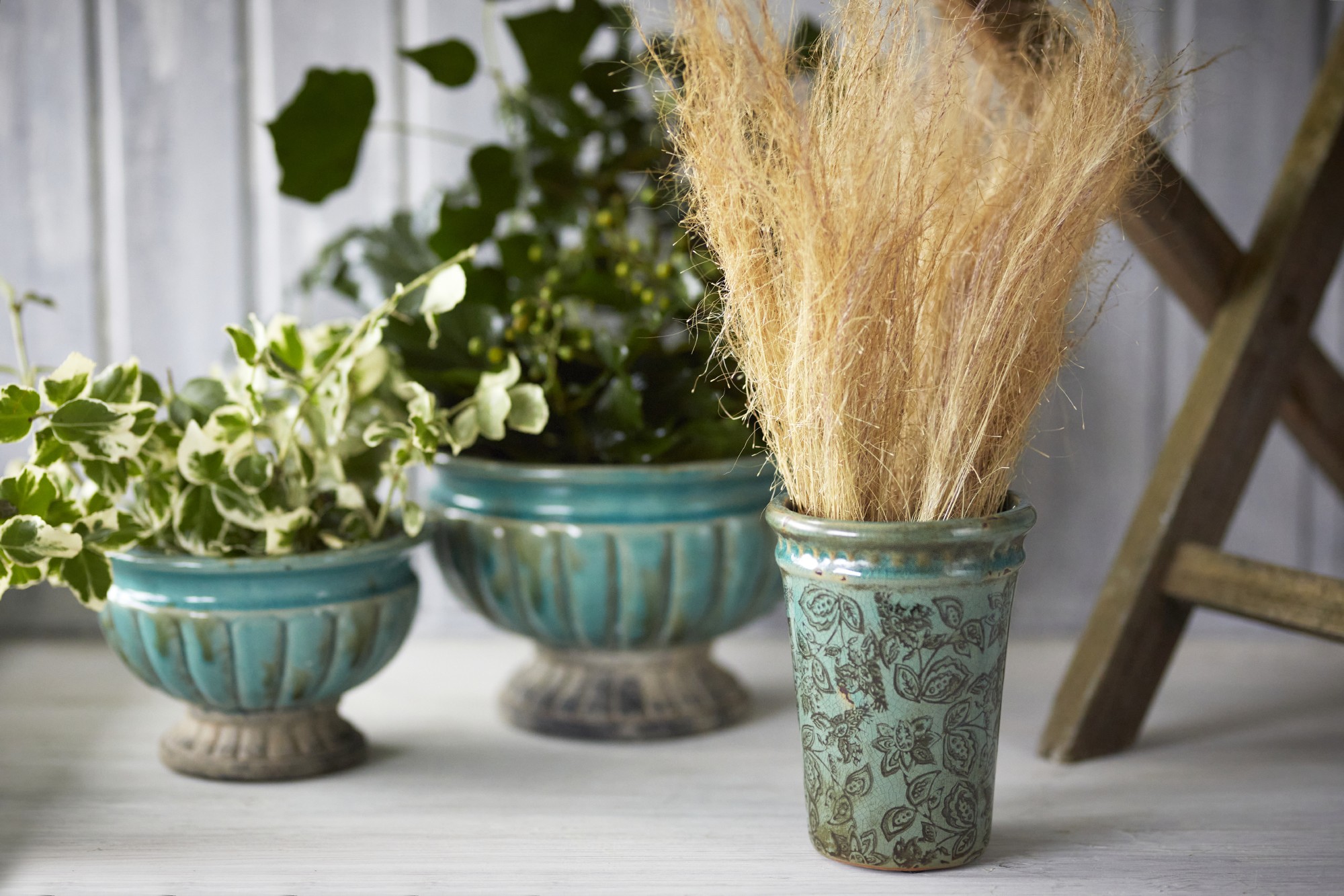 Pflanztopf 'Chinois' M im Vintagelook, antik-grün, H 16,5 cm, Ø 13 cm günstig bestellen