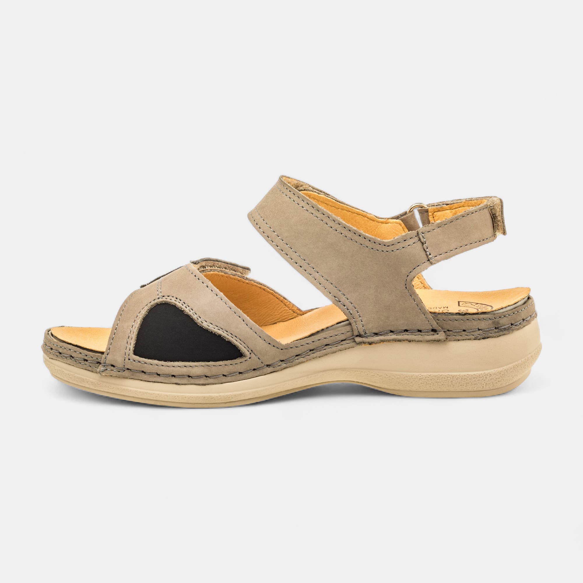 Nu-pieds confort Femme en cuir gris