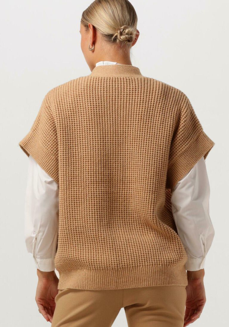 RUBY TUESDAY camel ruby tuesday vest vlinn sleeveless cardigan w pached pockets