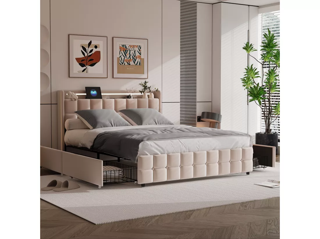 Parure de lit 3 pièces, d'oreiller*2(80 x 80),drap-housse(160 x 200)+housse de couette(155 x 220),Gris foncé+gris clair,polyester