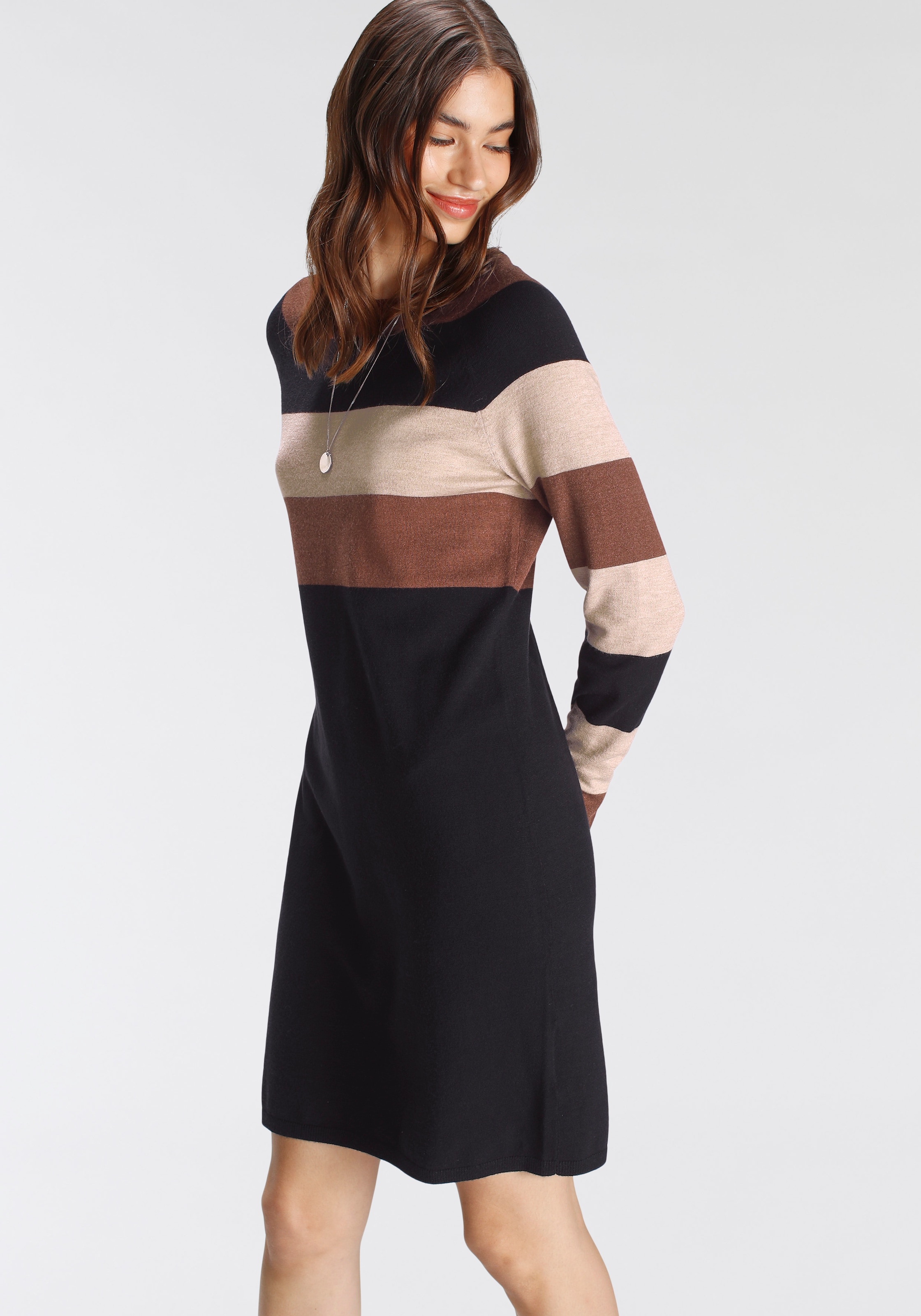 Tamaris Strickkleid lässiger Look im Streifendesign