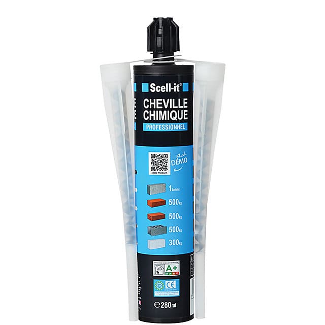 Kit de scellement chimique 280 ml avec accessoires