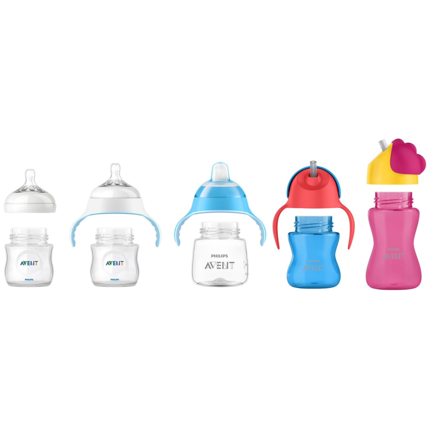 Philips Avent Strohhalmbecher mit Griffen 200ml 9m+ Blau/Rot
