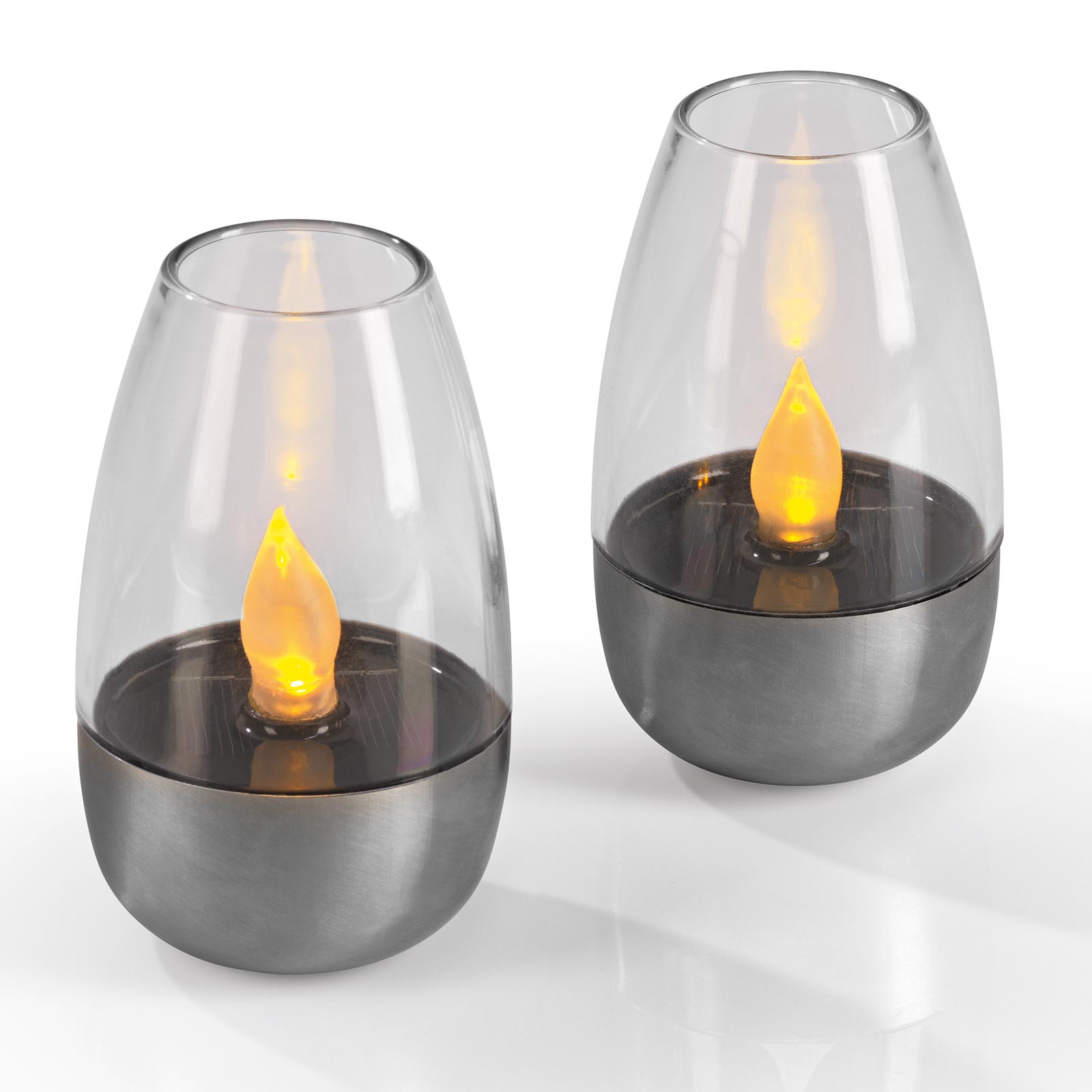 2er-Set Solar-LED-Erdspieße - Flammeneffekt - 39 cm