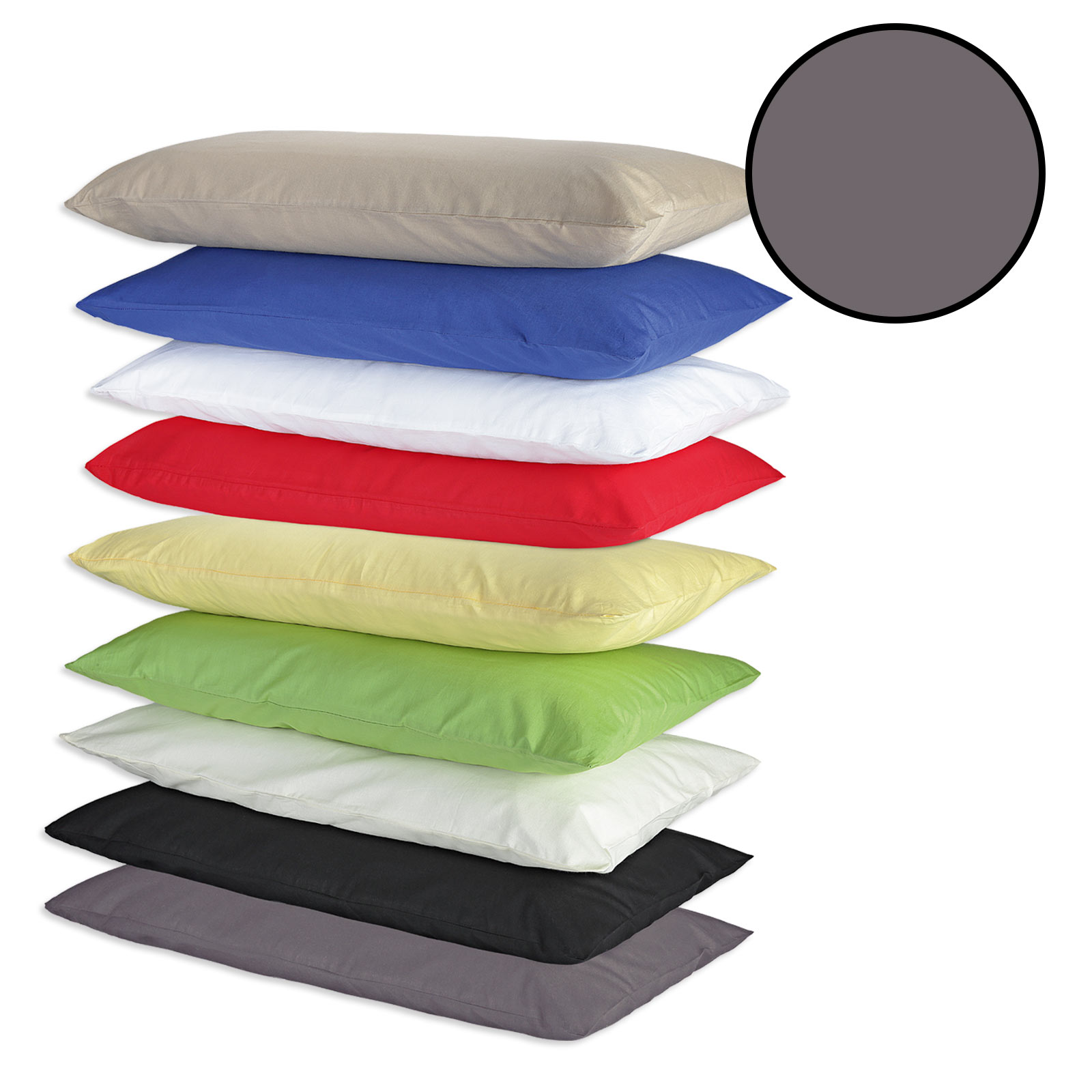 2er-Pack Kissenbezug - stahlgrau - 40x40 cm
