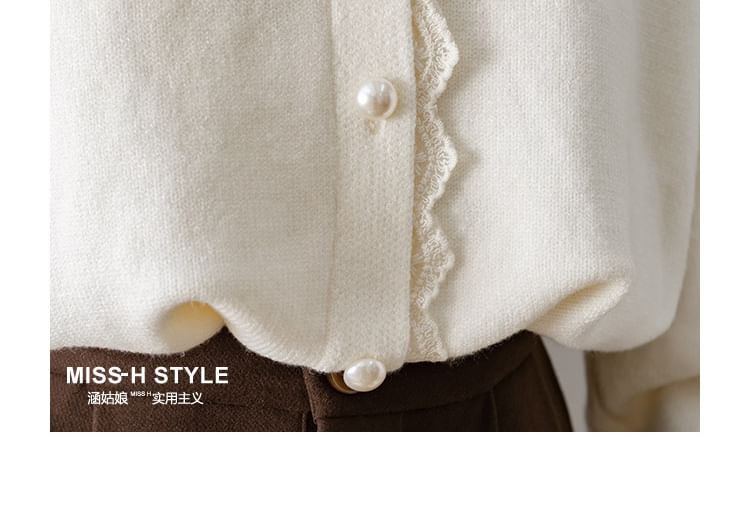 Cossita - Capuchonpaneel Kanten Cardigan