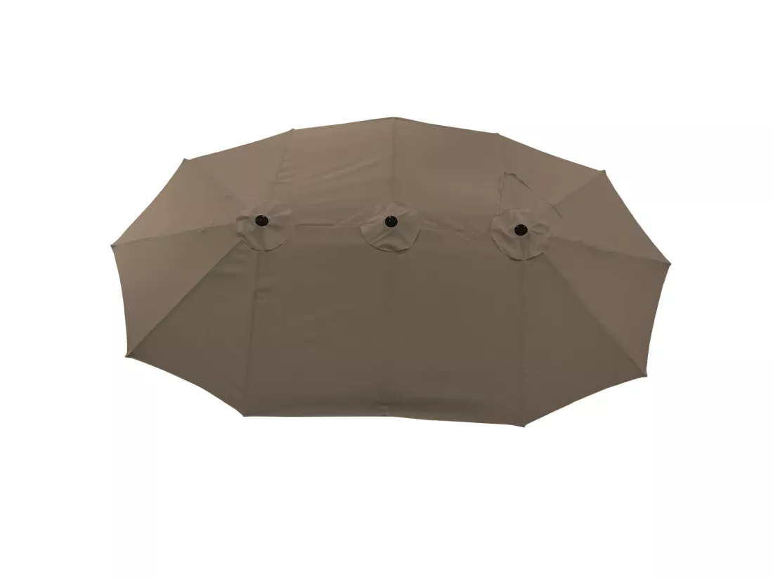 Parasol double 2,7x4,6m LINAI taupe - HAPPY GARDEN