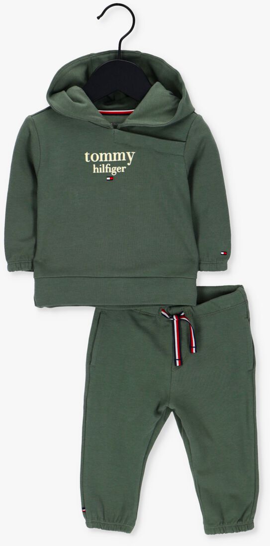 TOMMY HILFIGER donkergroene tommy hilfiger  baby graphic logo hooded set