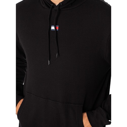 Tommy Jeans - Sudadera Con Capucha Lounge Rib Negro