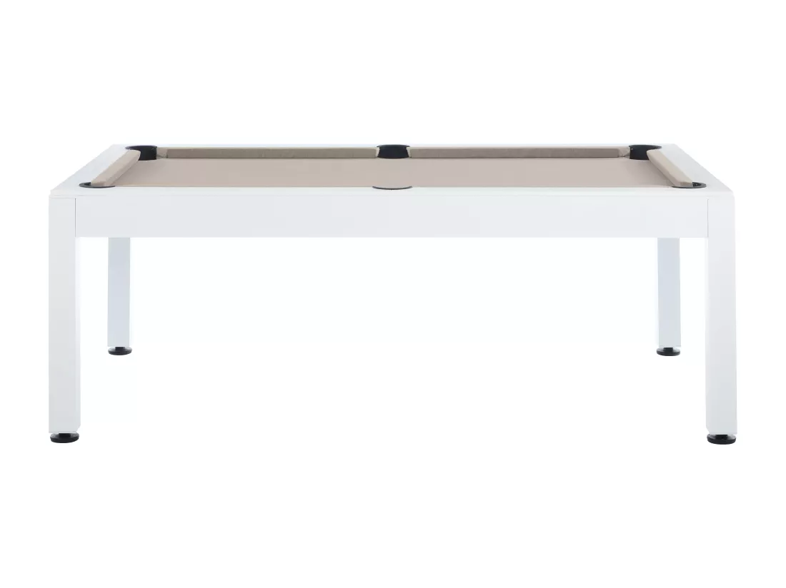Billard d'extérieur blanc et taupe avec housse - L213,4 x P121,1 x 79,7 cm - STAZIO
