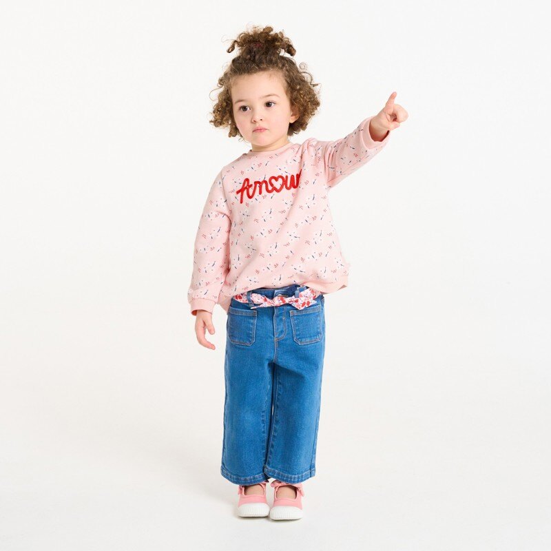 Sweat molleton imprimé et legging rose bébé fille Rose