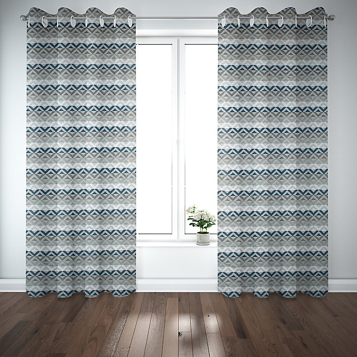 Rideau Glenor GoodHome l.140 x H.260 cm bleu