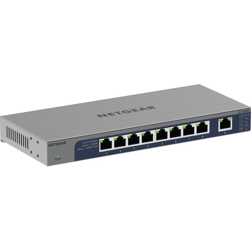 NETGEAR GS108MX-100EUS commutateur réseau Non-géré L2 Gigabit Ethernet (10/100/1000) Montage sur le bureau ou sur le mur