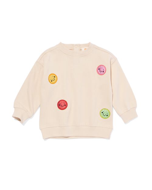 sweat-shirt bébé patchs paillettes écru