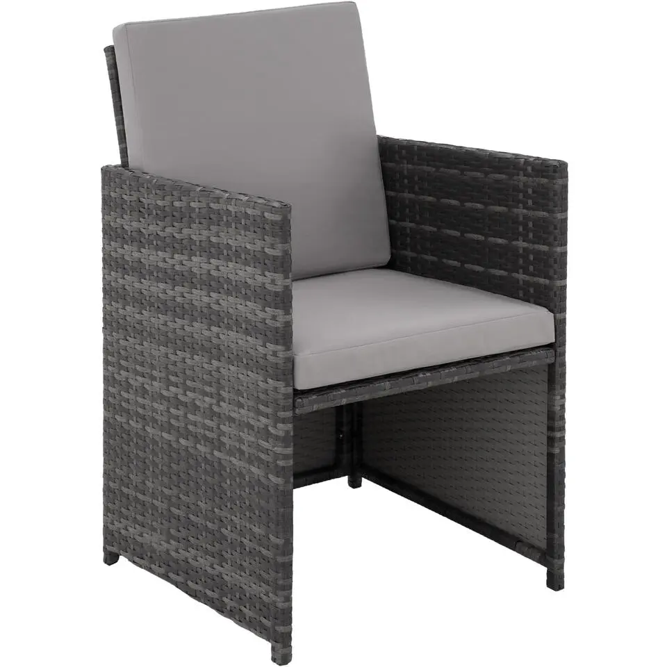 tectake - tuinset Bilbao - wicker - incl. beschermhoes - grijs