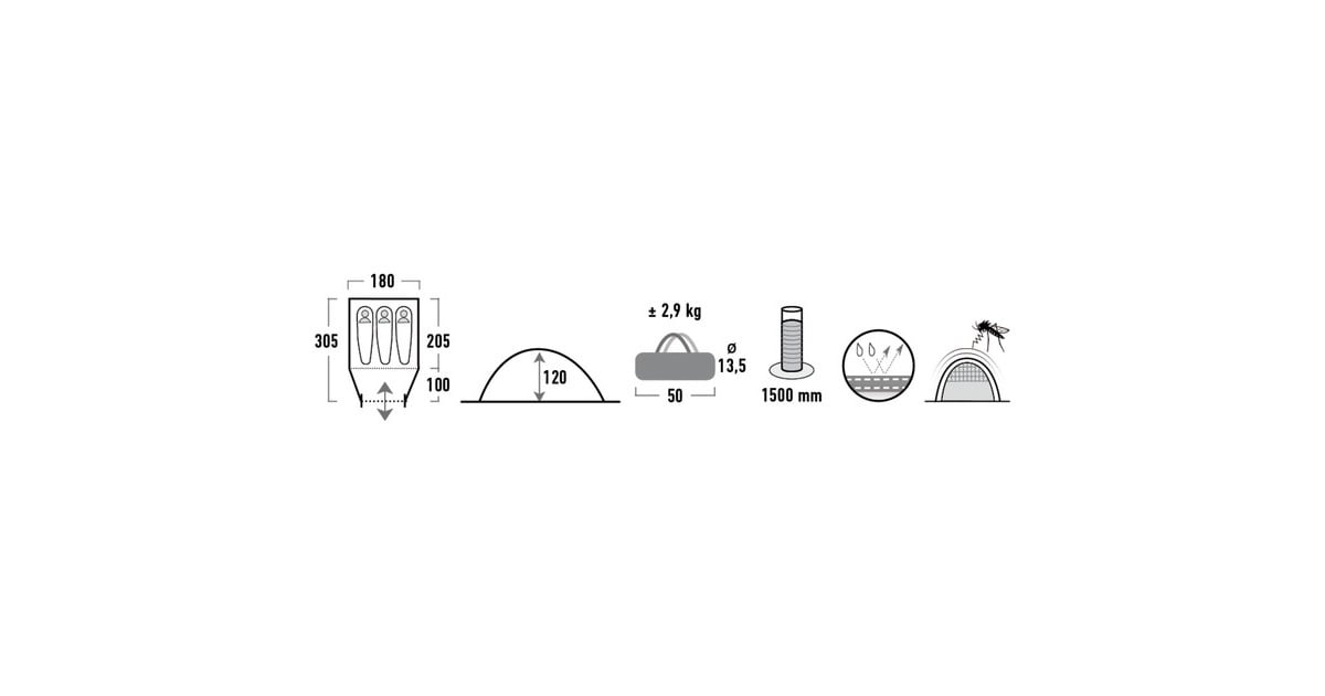 High PeakOntario 3 tent  (Blauw)