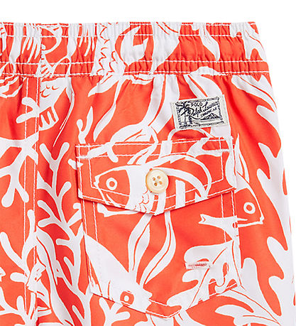 Polo Ralph Lauren Badeshorts - Reisender - Orange/Weiß