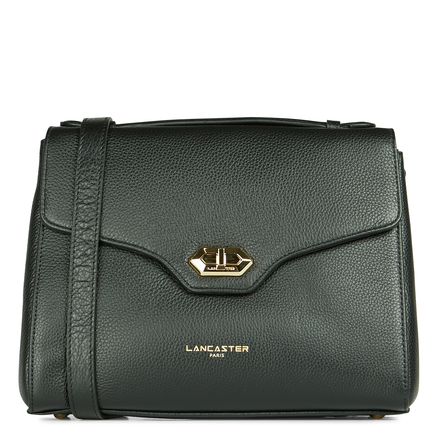 Foulonne Milano - Sac bandoulière cartable en cuir | Noir