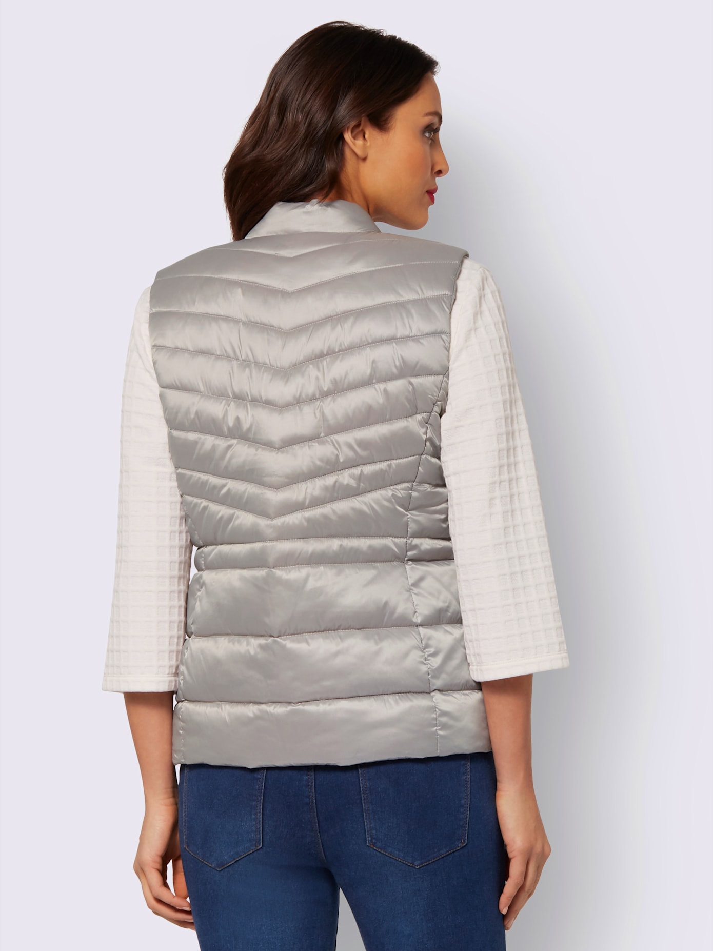 Gilet femme matelassé avec liens larges pailletés