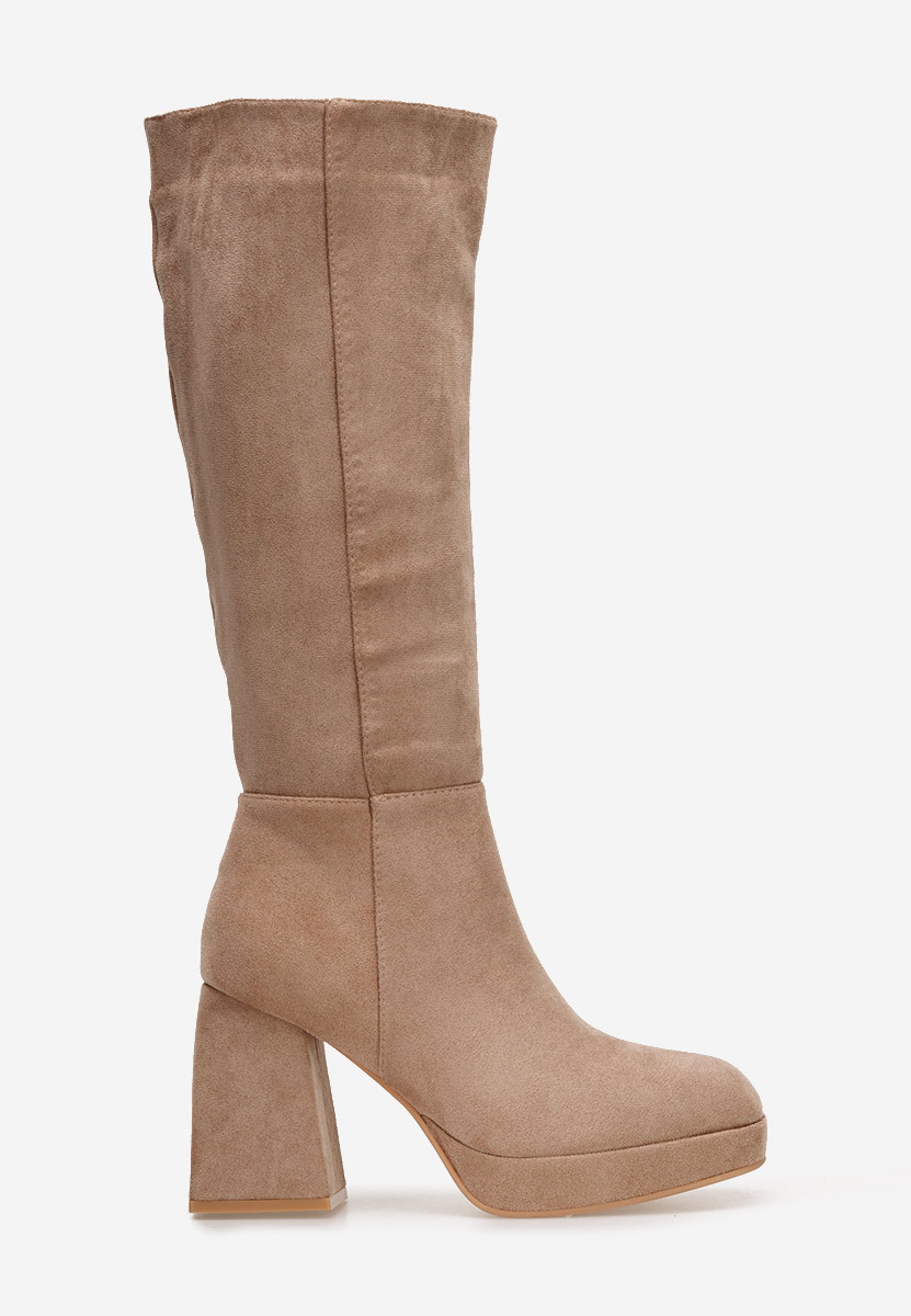 Bottes à talon carré kaki Acanora
