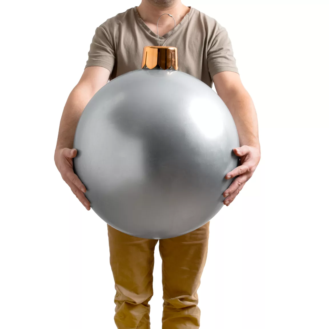 Grande boule de Noël gonflable (D45 cm) Argent