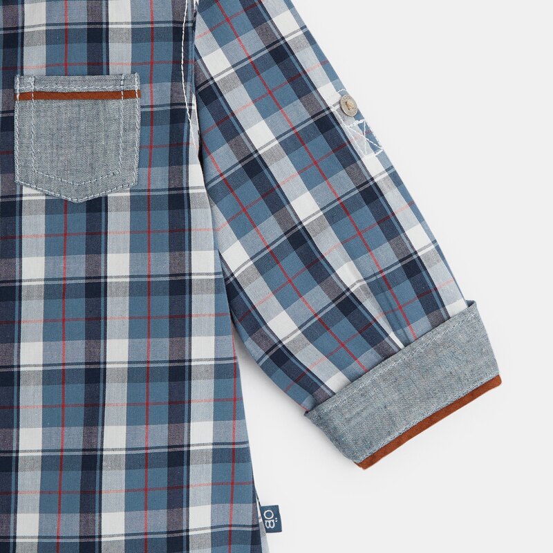 Chemise à carreaux bleue bébé garçon Bleu