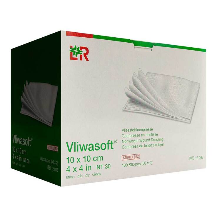 Vliwasoft Vlieskompressen 10x10 cm steril 6l., 50X2 St