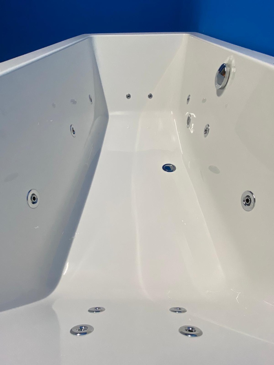 Lambini Designs Round bubbelbad 180x80cm elektronisch 6 4 2 hydrojets chroom