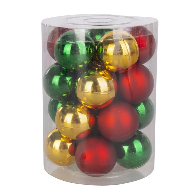 Christbaumkugeln - bruchfest - rot/grün/gold - ca. 3 cm - 20 Stück