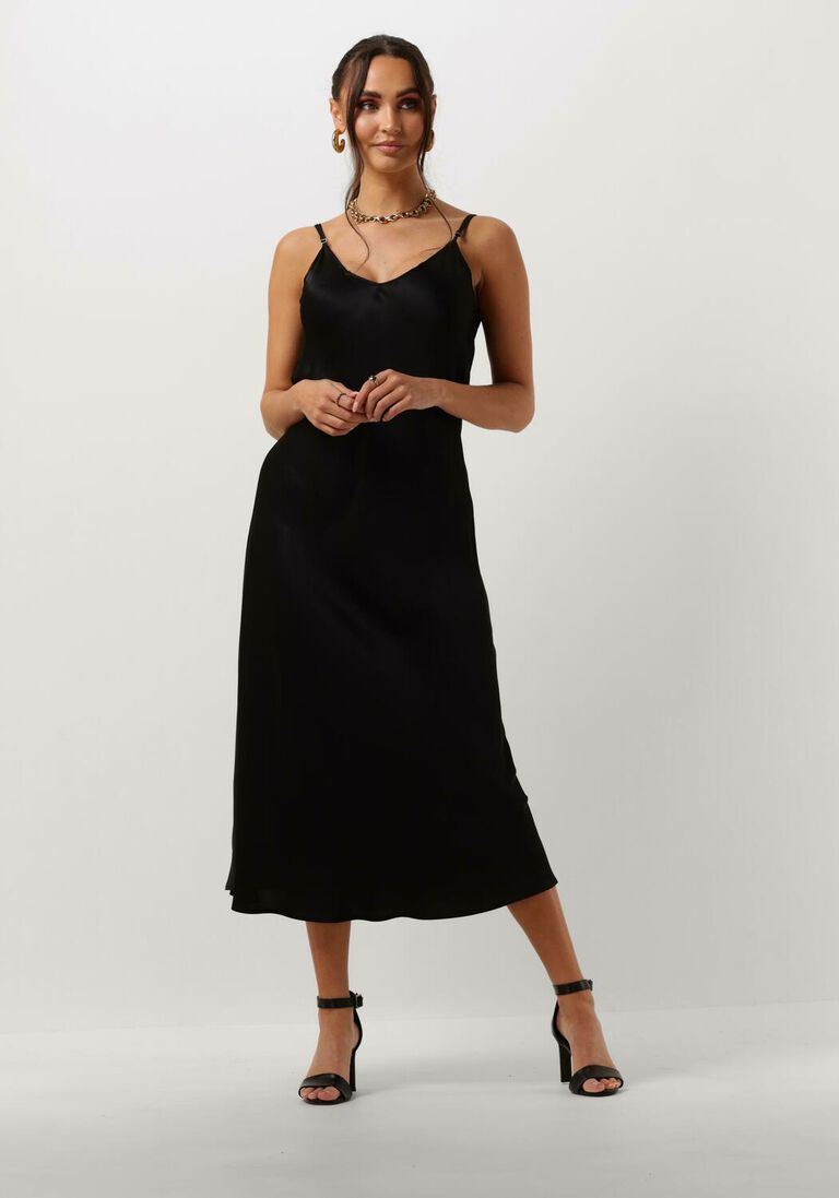 RESORT FINEST zwarte resort finest midi jurk slip dress