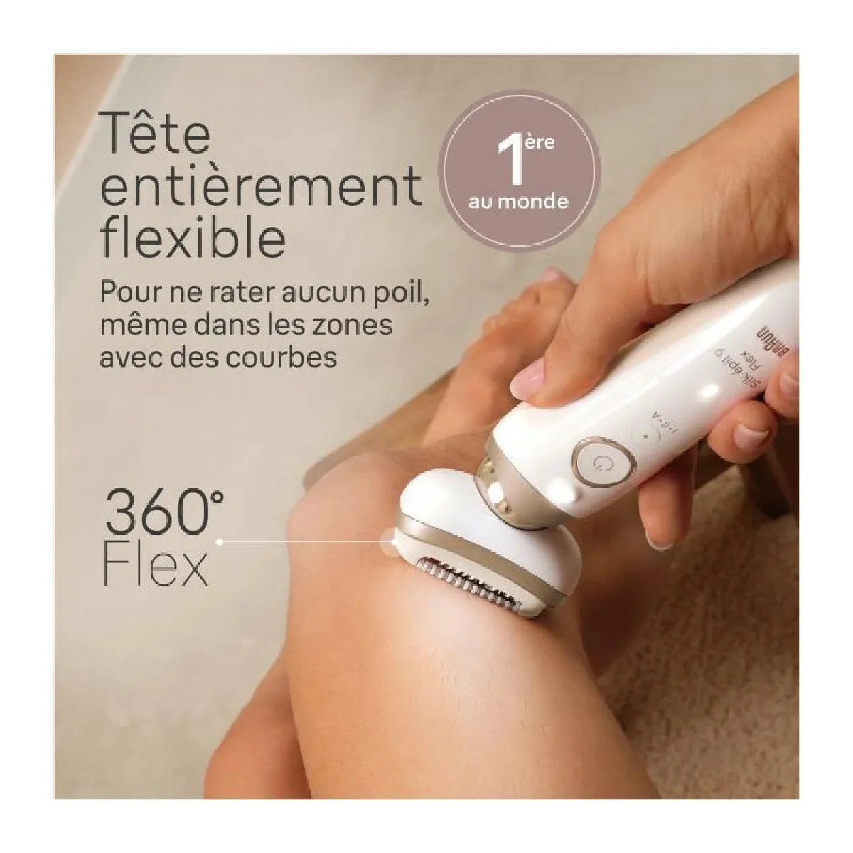 Épilateur électrique - BRAUN - Silk-épil 9 Flex - Épilation Facile - 9-041 3D - Blanc / Doré