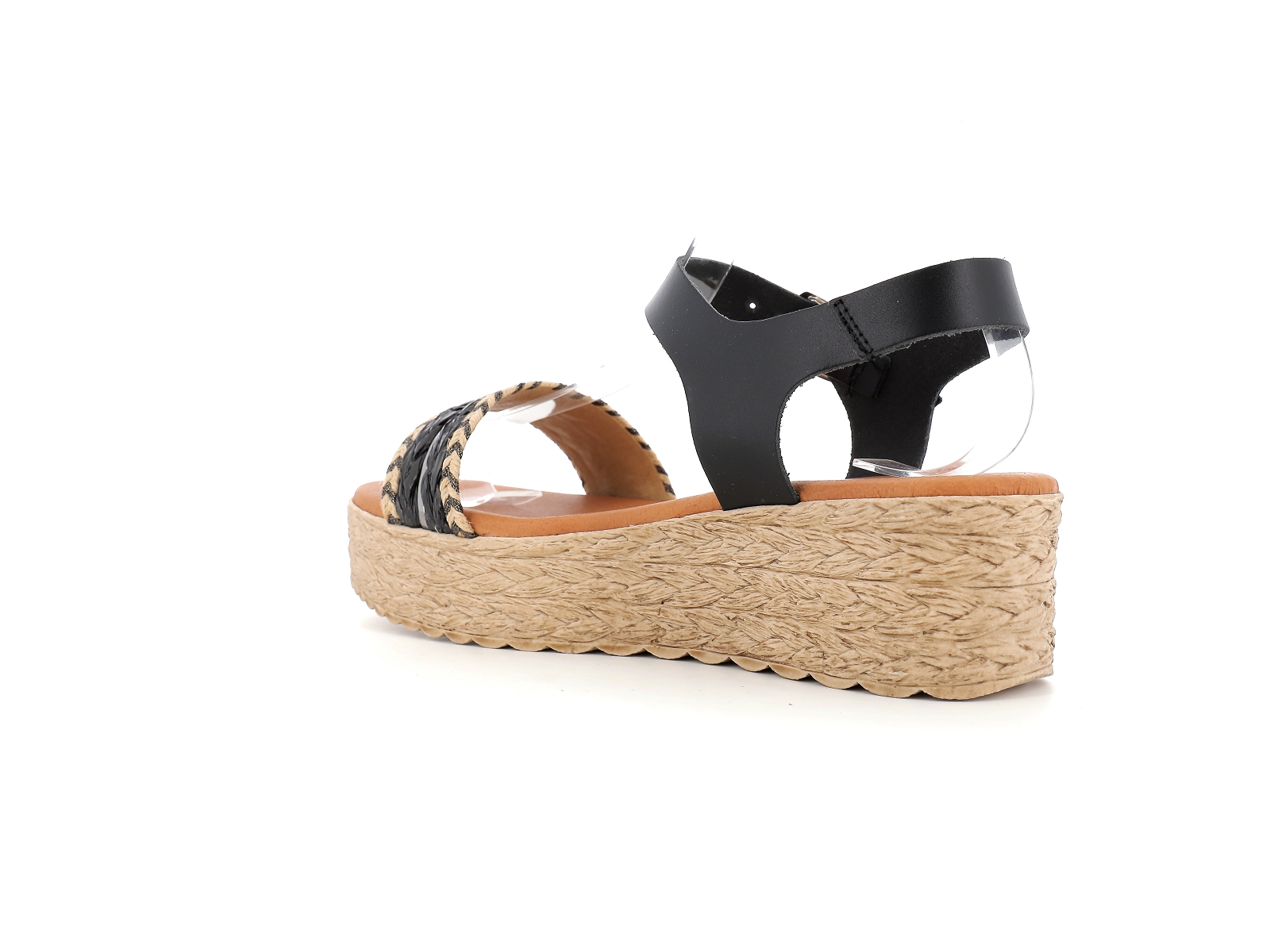 Chaussures du chateau-788 Matières combinées Noir Beige