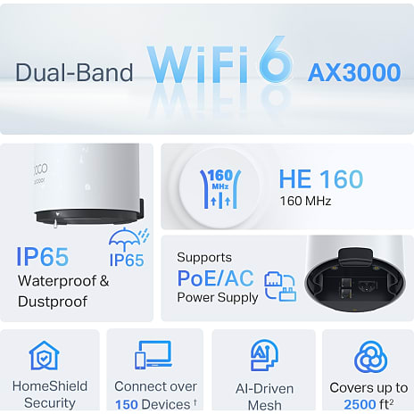 TP-Link Deco X50-udendørs AX3000 Mesh trådløs router