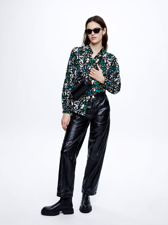 Camisa modal estampada - Azul