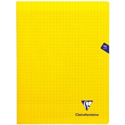 Clairefontaine Mimesys - Cahier polypro 24 x 32 cm - 96 pages - grands carreaux (Seyes) - jaune