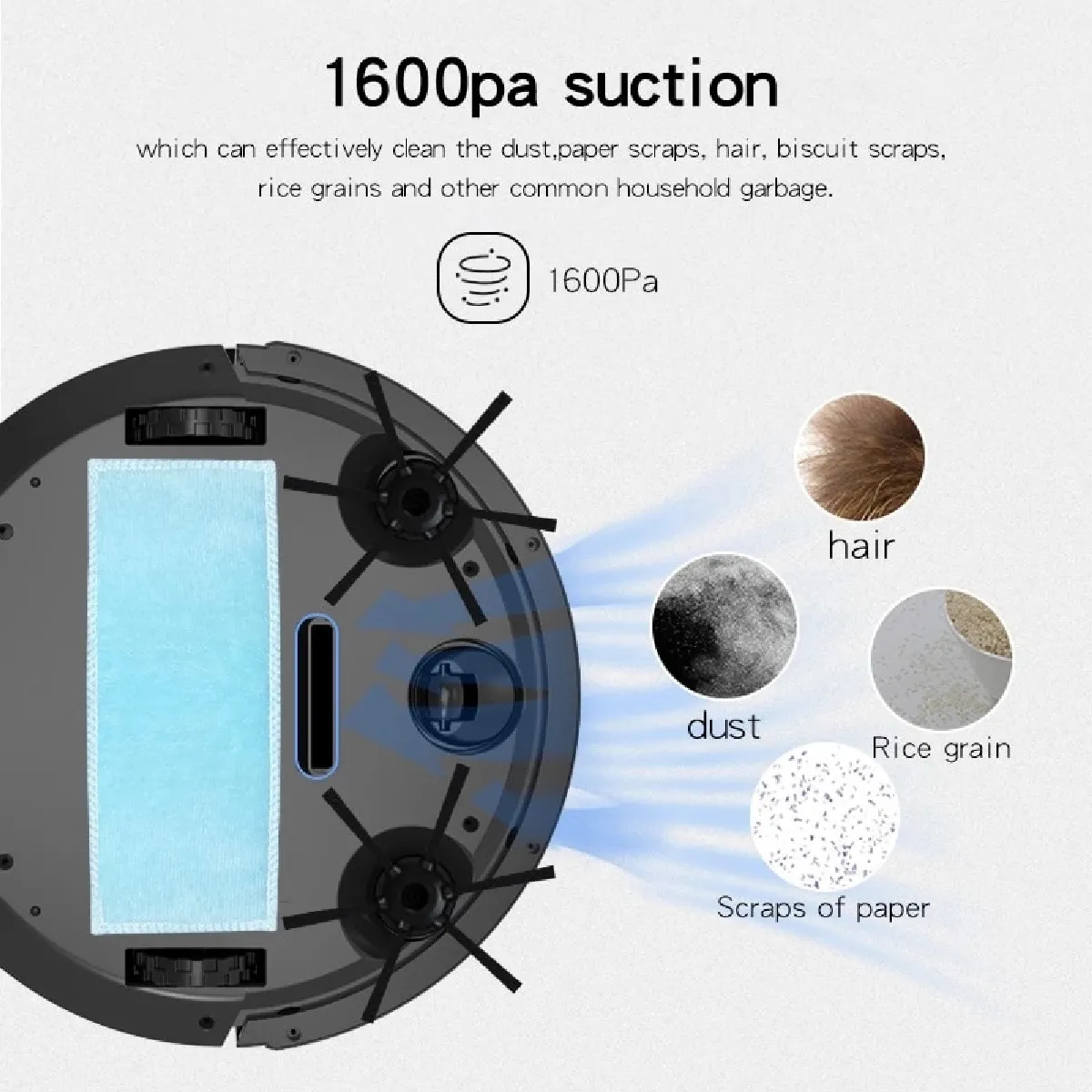 Universal Robot Aspirateur Intelligent Téléplan Machines d'étage sans fil Nettoyage des appareils ménagers Aspirateur de balayage pour les aspirateurs domestiques