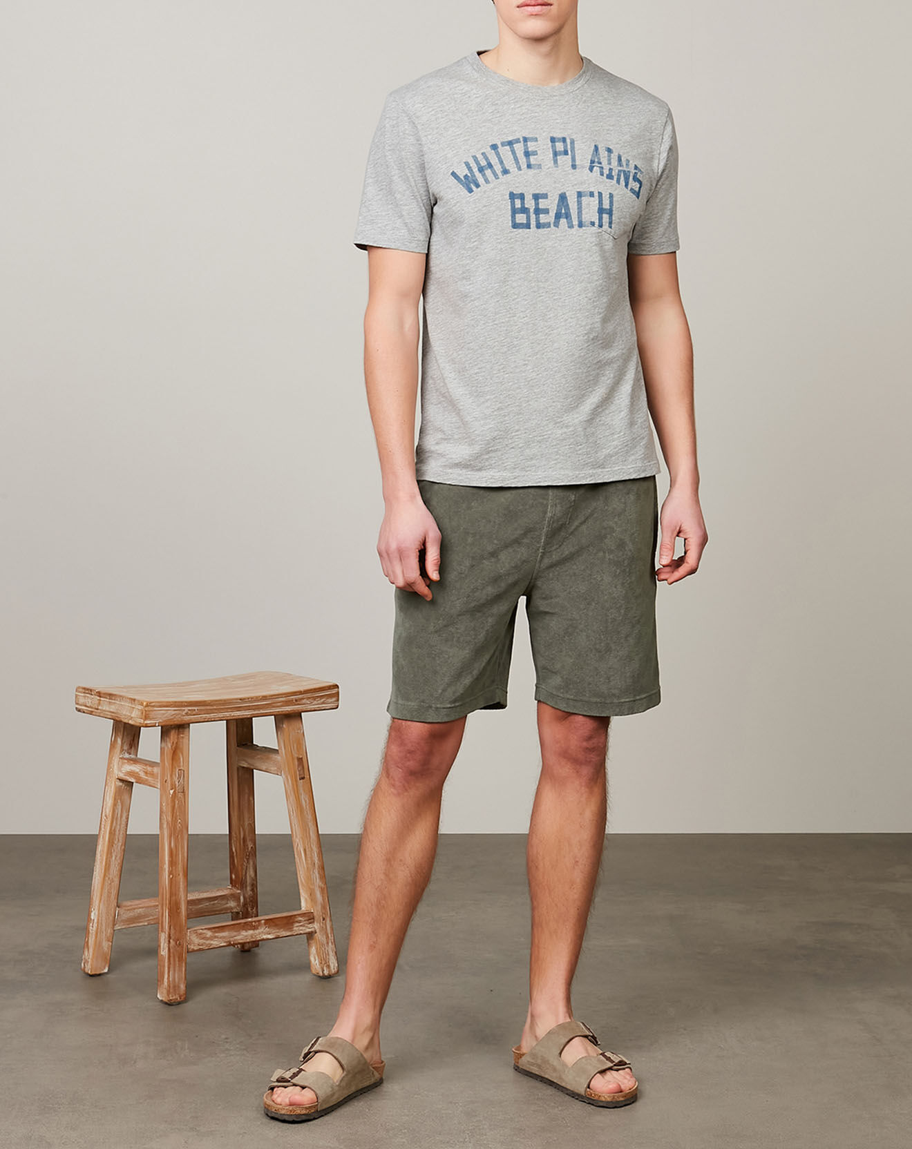Hartford T-Shirt Pocket Crew White Plains gris