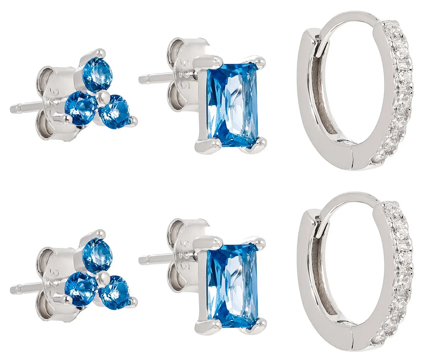 Ohr-Set - Blue Crystals