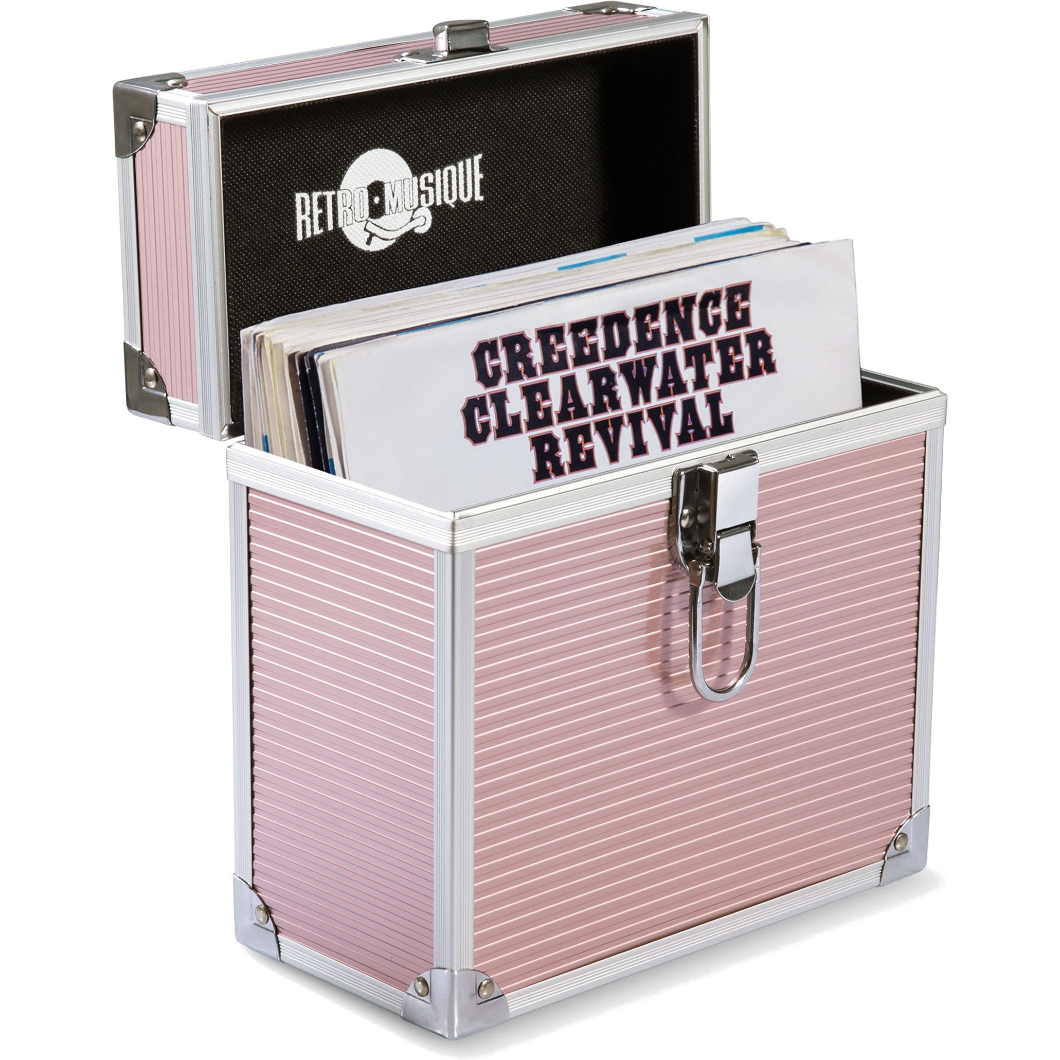 Retro Musique KXRM22RG rosé gouden 7 inch EP platenkoffer incl. sleeves