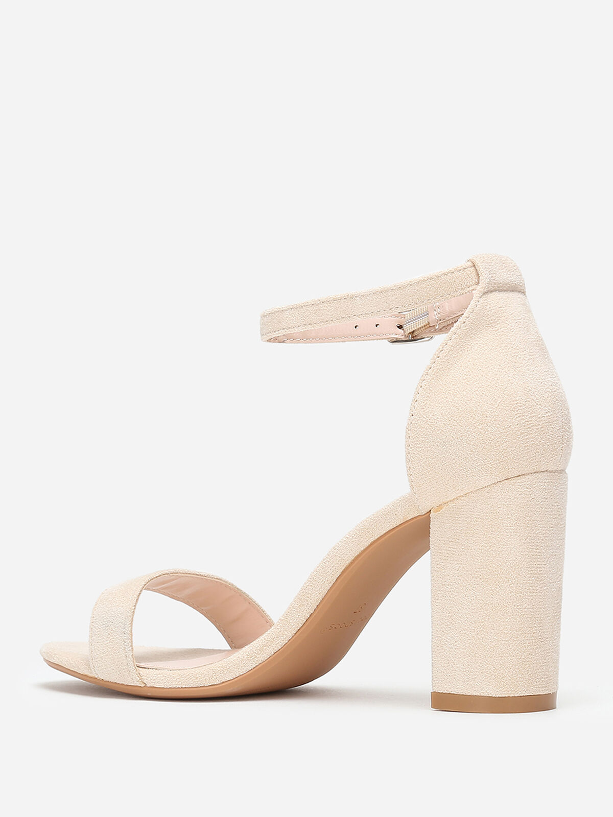 Sandales à brides et talon carré- Beige